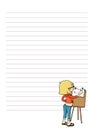 Page for notes with cartoon character. Daily, weekly, monthly planner blank. Vector printable organizer template Royalty Free Stock Photo