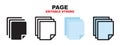 Page paper icon set with different styles. Editable stroke style can be used for web, mobile, ui and more Royalty Free Stock Photo
