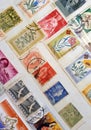 page from a philatelic catalog with many old stamps