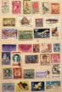 page from a philatelic catalog with many old stamps