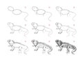 Page shows how to learn to draw sketch a New Zealand lizard tuatara. Pencil drawing lessons. Educational page for artists.