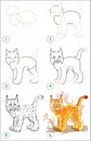 Page shows how to learn step by step to draw a lynx.