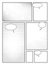 Page template to create comics with effects and speech bubbles Royalty Free Stock Photo