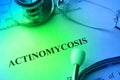 Page with title Actinomycosis. Royalty Free Stock Photo