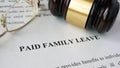 Page with title Paid family leave. Royalty Free Stock Photo