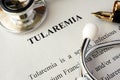Page with title tularemia. Royalty Free Stock Photo