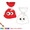 Page to be colored, simple education game for kids.