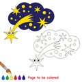 Page to be colored, simple education game for kids.