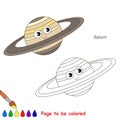 Page to be colored, simple education game for kids.