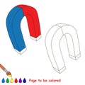 Page to be colored, simple education game for kids.