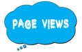 PAGE VIEWS text written on a blue thought bubble