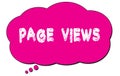 PAGE VIEWS text written on a pink thought bubble