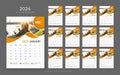 12 page wall calendar 2024, Company Calendar template, Wall calendar in a minimalist style