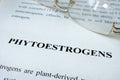 Page with word phytoestrogens. Royalty Free Stock Photo