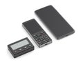 Pager, feature phone, and smartphone Royalty Free Stock Photo