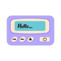 Pager icon. Vintage telecommunication device from 90s. Text message gadget Royalty Free Stock Photo