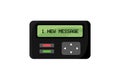 Pager isolated. Retro telecommunication device from 90s. Vector flat illustration of black pager on white background Royalty Free Stock Photo