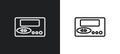 pager outline icon in white and black colors. pager flat vector icon from communication collection for web, mobile apps and ui