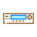 pager retro gadget color icon vector illustration