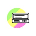 Pager technology icon. Simple line, outline vector in color circle of retro 90s style icons for ui and ux, website or mobile