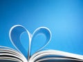 Pages of a book curved into a heart shape Royalty Free Stock Photo