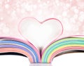 Pages of a book curved into a heart shape Royalty Free Stock Photo
