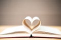 Pages of book curved heart shape Royalty Free Stock Photo