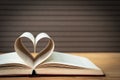 Pages of book curved heart shape Royalty Free Stock Photo