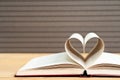 Pages of book curved heart shape Royalty Free Stock Photo