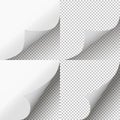 Pages curl set. Page peel transparent. Vector