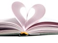 Pages of diary curved into heart Royalty Free Stock Photo