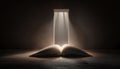Pages Of An Open Book With A Light-Emitting Doorway, Allowing Light To Pour Out And Illuminate The Empty Sheets Within. Royalty Free Stock Photo