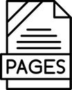 PAGES Outline Vector Icon Royalty Free Stock Photo