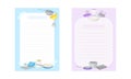 Pages for recipe entries set. Recipe book page templates with kitchen tools vector illustration i