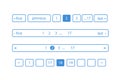 Pagination bars. Color blue and white