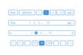 Pagination bars. Color blue and white Royalty Free Stock Photo