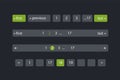 Pagination bars. Color dark blue and green