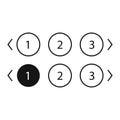 Pagination bars set. Collection buttons for site navigation. Interface elements for menu and box with arrows. Round and square Royalty Free Stock Photo