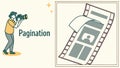 Pagination document navigation, page numbers and layout design vector design Generative AI