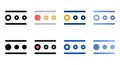 Pagination icons in different style. Pagination icons. Different style icons set. Vector illustration