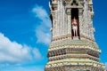 The pagoda in the area around the main pagoda, Phra Arang wat Arun, Bangkok, Thailand. Royalty Free Stock Photo