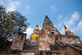 Pagoda and Buddha Status at Wat Yai Chaimongkol, Ayutthaya