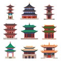 Pagoda building. Chinese or japanese construction vector Royalty Free Stock Photo