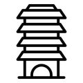 Pagoda building icon outline vector. China house