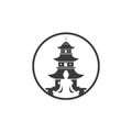 pagoda building icon vector illustration