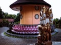 Pagoda Building And Statue In The Yard Of Buddhist Monastery North Bali