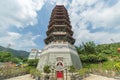 Pagoda in Chinese temple Western Monastery in Hong Kong, China Royalty Free Stock Photo