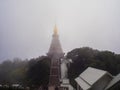 Pagoda of Doi Inthanon Chiangmai Thailand winter season noppha Royalty Free Stock Photo