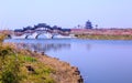 Pagoda and gallery bridge Royalty Free Stock Photo