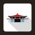Pagoda icon in flat style